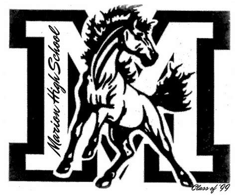 Marion Mustangs #MHS99 | Horse clipart, Mustang logo, Horse silhouette