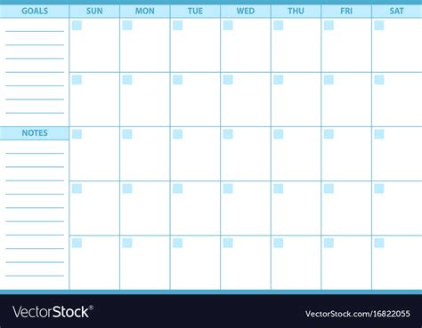 Empty planner scheduler agenda or diary template Vector Image