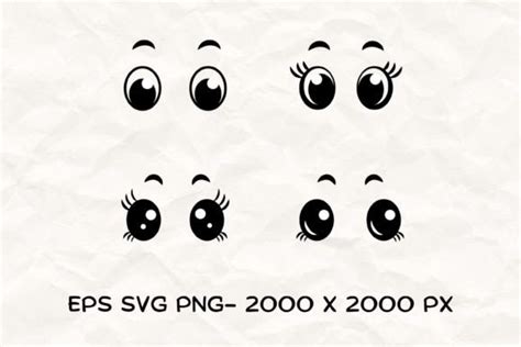 Kawaii Eyes SVG |Kawaii Eyes PNG Graphic by Art's and Patterns · Creative Fabrica