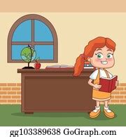 900+ School Girl In Classroom Clip Art | Royalty Free - GoGraph