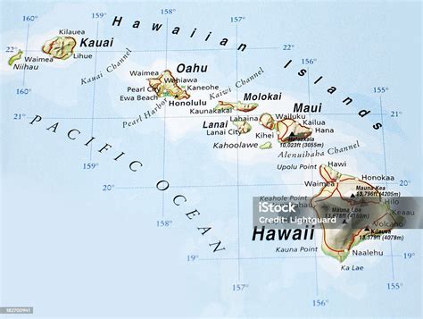 Hawaiiszigetek Térképe témájú stock fotó – Kép letöltése most - Térkép, Hawaii-szigetek, Nagy ...