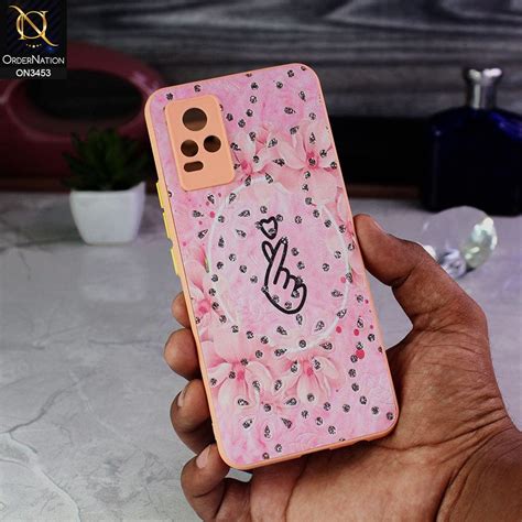 Vivo V21 Cover - Design 2 - Cute Trendy Design Diamond Glitter Camera ...