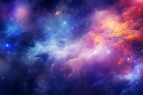 Premium AI Image | colorful nebula with stars and clouds in the background