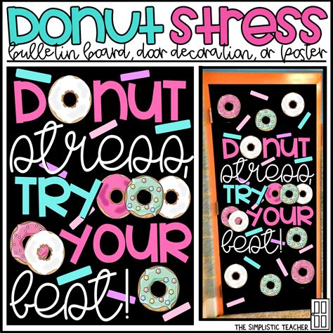 Donut Stress Test Taking Encouragement Bulletin Board Kit, Door Decoration Set, or Poster by ...