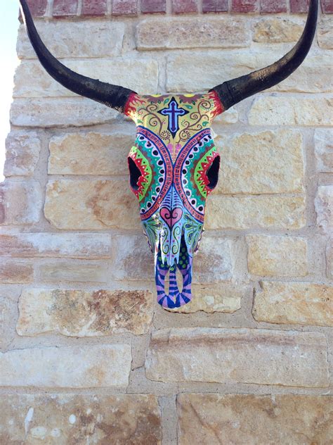 hand painted cow skull | Painted cow skulls, Cow skull art, Painted ...