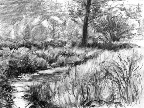 How to Pencil Sketch | Meadow Stream pencil sketch by anubistj on deviantART | Sketch scenery ...