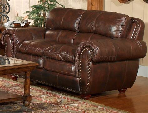 Leather Italia Aspen Brown Sofa & Loveseat Set w/Options