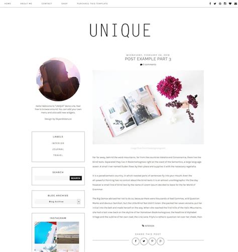 NEW Premade Blogger Template Clean Blog Design Blog Layout | Etsy