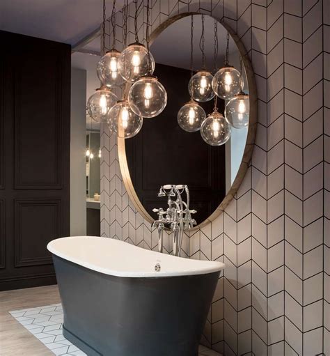 Riad Clear Globe Pendant Cluster, Five Light | Best bathroom lighting, Amazing bathrooms ...