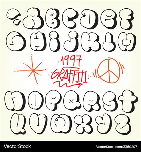 Graffiti bubble font Royalty Free Vector Image