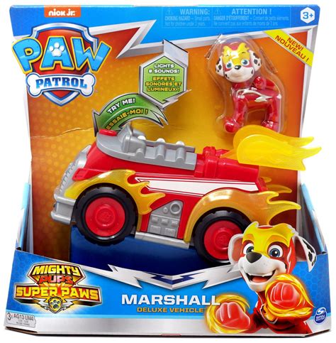 Paw Patrol Mighty Pups Super Paws Marshall Vehicle Figure Spin Master ...