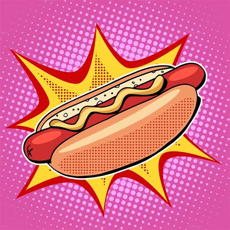 Hot dog fast food vector pop art | Pop art food, Pop art party, Pop art ...