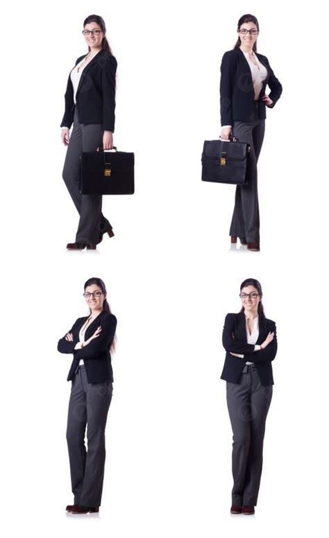 Young Businesswoman In Various Poses Photo Background And Picture For ...