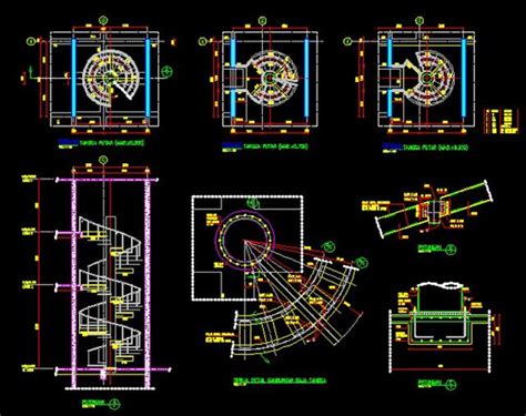 Gambar kerja tangga putar file dwg – Artofit