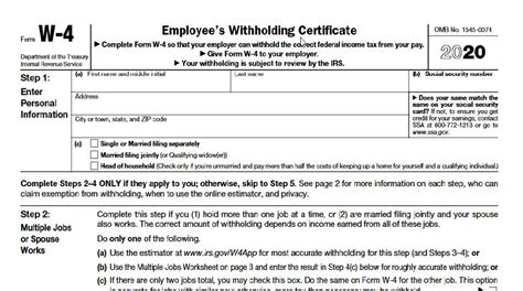 e-Alert – IRS Issues 2020 Form W-4 | HR Knowledge