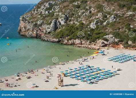 Cala en Porter beach stock photo. Image of holidays, islands - 14308388