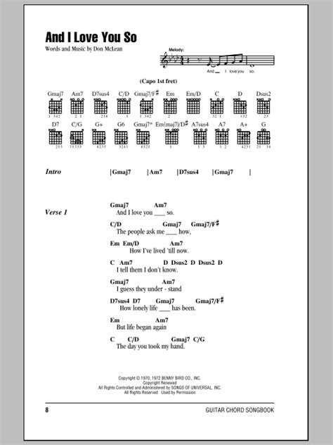 And I Love You So by Don McLean - Guitar Chords/Lyrics - Guitar Instructor