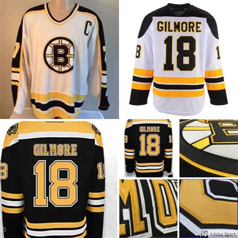 Happy Gilmore #18 Jersey Movie Boston Adam Sandler Bruins NHL New Men's ...