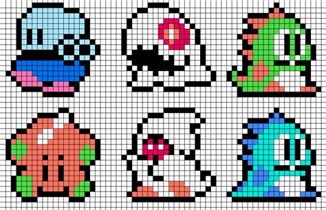 Hama Beads Design, Hama Beads Patterns, Beading Patterns, Bubble Bobble, Perler Bead Art, Perler ...