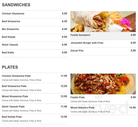 Shelby's Shawarma - West 5 menu in London, Ontario, Canada