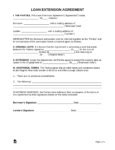 Editable Free Loan Extension Agreement Template Word Pdf Eforms Promissory Note Extension ...