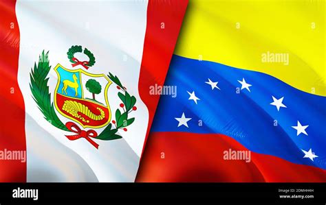 Peru and Venezuela flags. 3D Waving flag design. Peru Venezuela flag ...