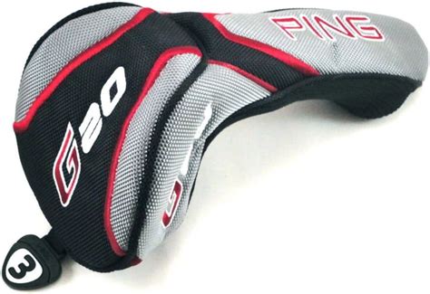 Amazon.com : NEW PING G20 Fairway 3 Wood Silver/Black/Red Headcover G ...