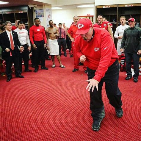 Andy Reid celebrates in the Chiefs locker room | Leather jacket, Red leather jacket, Red leather