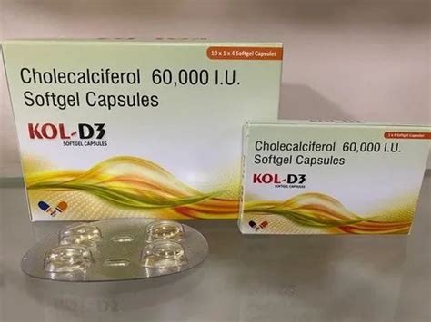 Pharmacy Capsules - Vitamin D3 / Cholecalciferol / Calcitriol(60000 IU ...