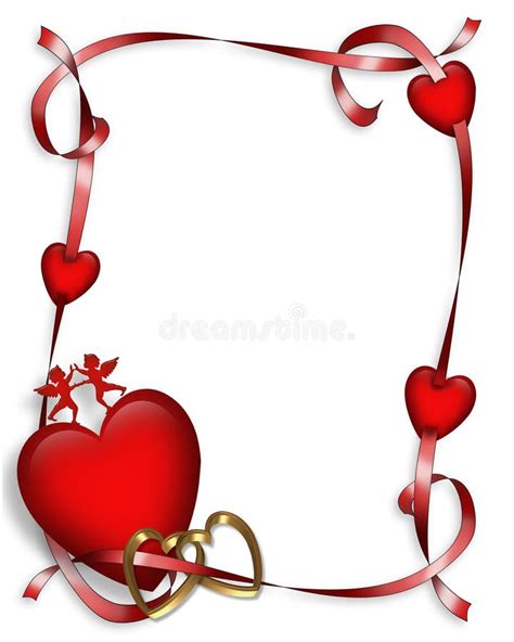 Valentines Day Hearts Border Stock Illustration - Illustration of card ...