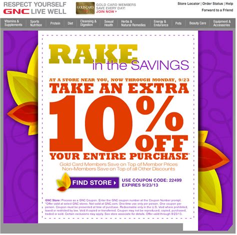 GNC: 10% off Printable Coupon