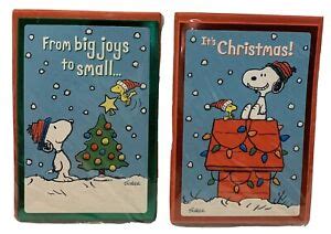 Snoopy, Woodstock,, & Peanuts Christmas Cards, Hallmark, 6 Cards/2 Designs | eBay