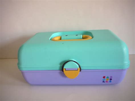 Vintage Caboodles Case #2602 Blue Purple Slide Out Trays Jewelry Makeup Storage | Caboodles ...