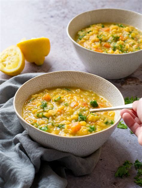 Yellow Split Pea Soup with lemon and kale | The Veg Space recipes