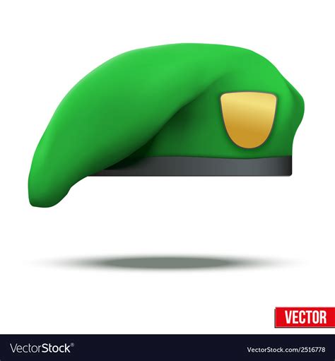 Military Light Green Beret Special Forces Vector Image