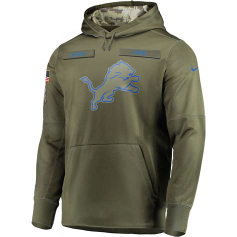 Men's Nike Olive Detroit Lions Salute to Service Sideline Therma ...