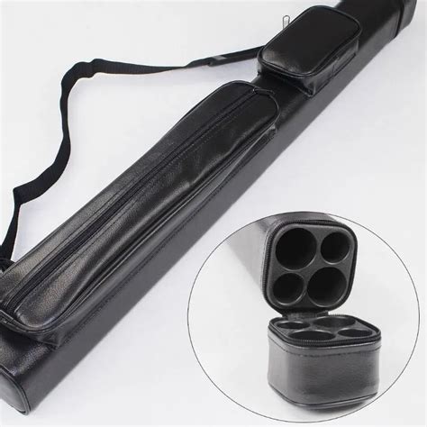 2016 New Pool Cue Case 1/2 Pool Billiard Cues Cases 4 Holes PU Billiard Accessories China Black ...