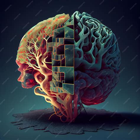 Cerebro humano, 3d, render, 3d, ilustración, cerebro humano | Foto Premium