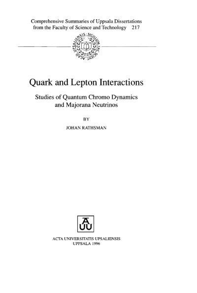 Quark and Lepton Interactions