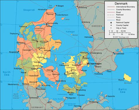 Denmark Map and Satellite Image