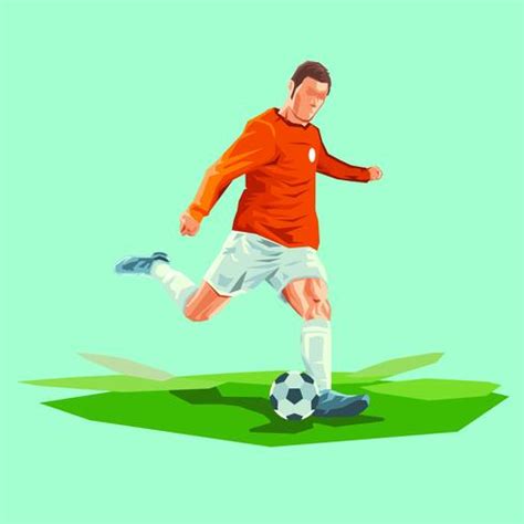 Creative Soccer Player Kicks The Ball Vector Illustration 211008 Vector ...