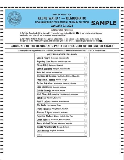 Sample ballot: Democratic 2024 primary | | sentinelsource.com