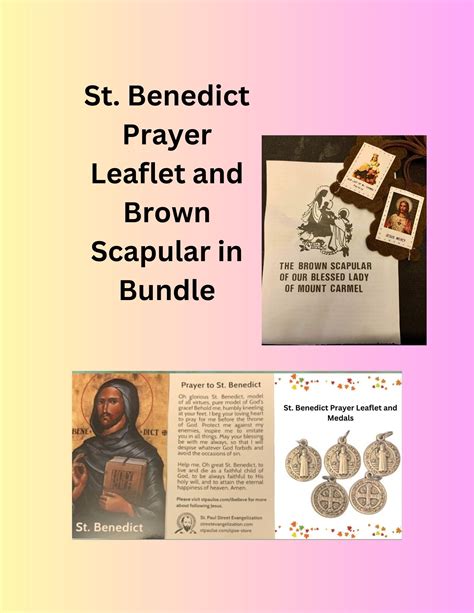 Brown Scapular and St. Benedict Prayer Leaflets/2-in-1/Bundle Prayers – blessingtobuy