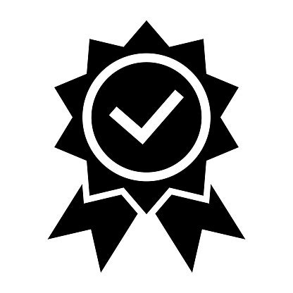 Achievement Badge Icon Check Mark Award Symbol Stock Illustration - Download Image Now ...