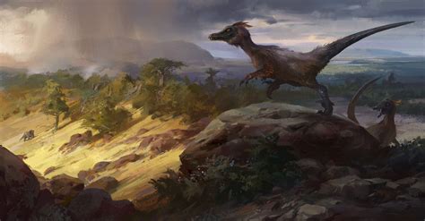 Hunting velociraptors, Nikolai Litvinenko on ArtStation at https://www.artstation.com/artwork ...