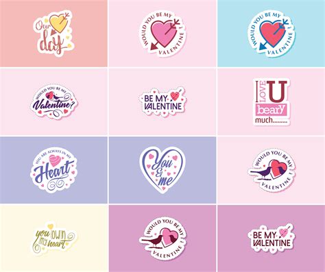 Valentine's Day Graphics Stickers to Share Your Love and Affection 18706644 Vector Art at Vecteezy