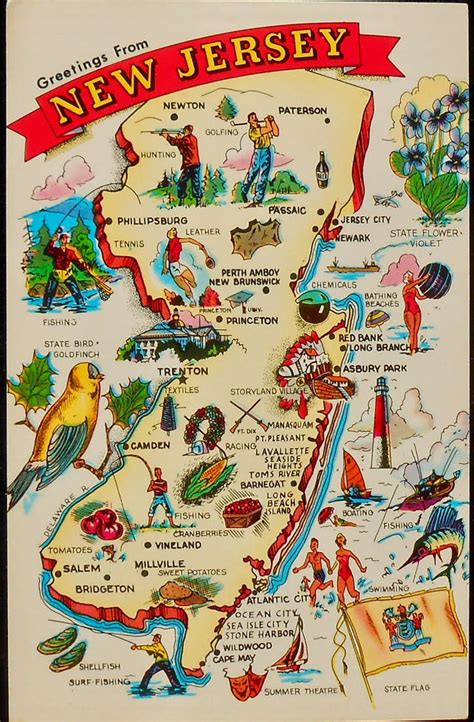 Mid-Century Map Postcard - North Dakota by Yesterdays-Paper on DeviantArt