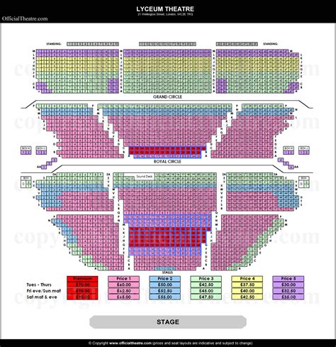 Lyceum Theatre London seat map and prices for The Lion King | Seating ...