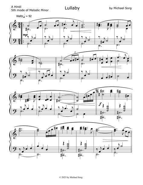 Lullaby by Michael Sorg Sheet Music for Piano Solo at Sheet Music Direct