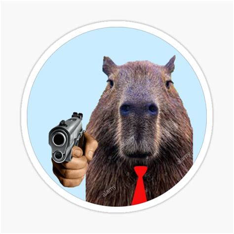 Pegatina for Sale con la obra «Blue Capybara Hitman Sticker OK, levanto ...